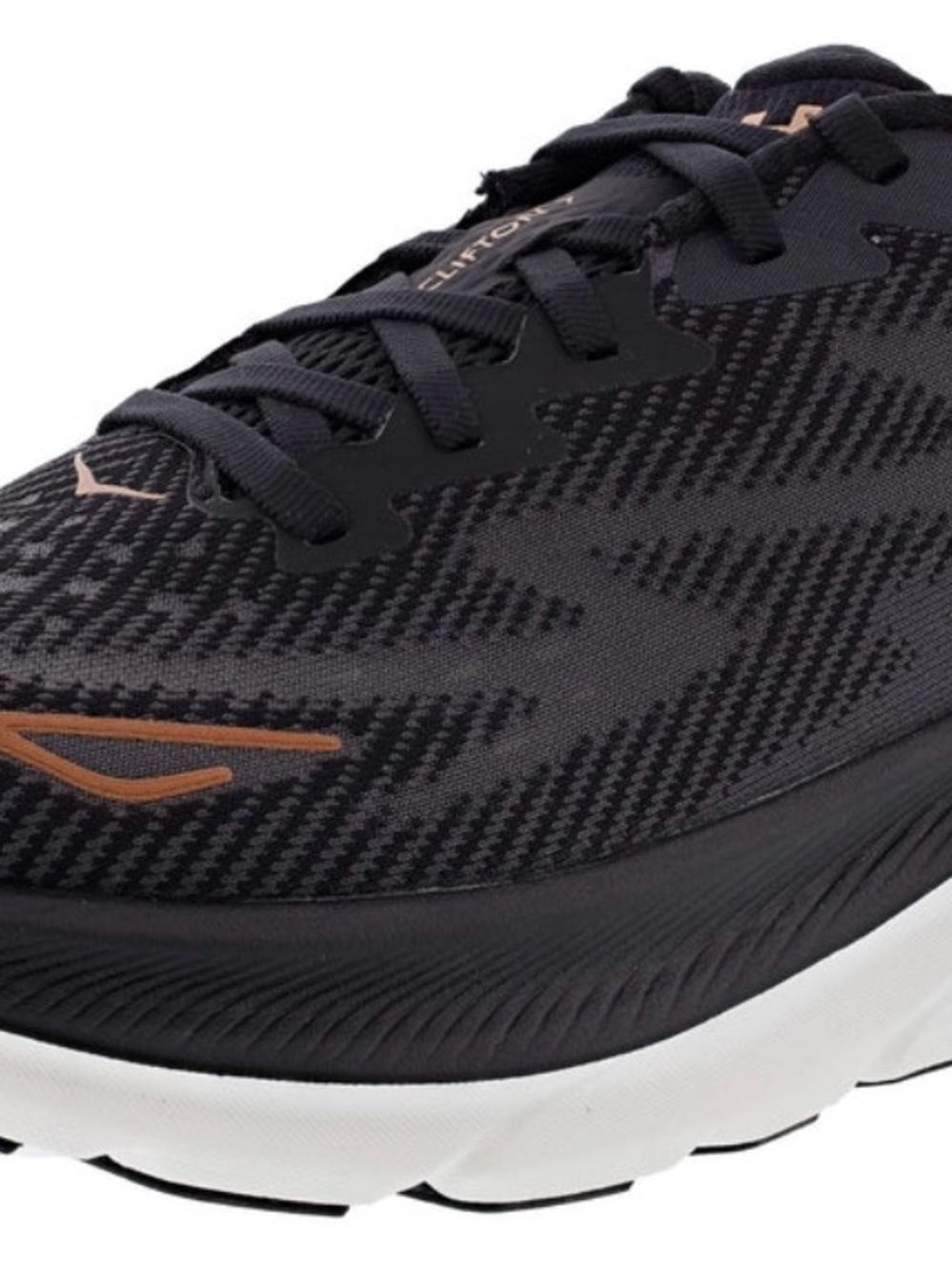Hoka Black Running Shoe with White Insole Accent